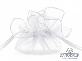 Partydeco Organza Woreczki z organzy, biały, 25cm biały Partydeco (WRG6-008-10)