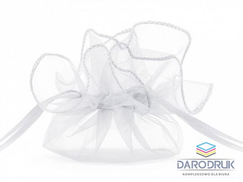 Partydeco Organza Woreczki z organzy, biały, 25cm biały Partydeco (WRG6-008-10)