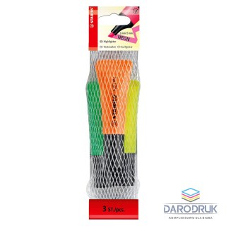 Stabilo Zakreślacz Neon komplet 3 sztuki wkład mix 2,0-5,0mm Stabilo (72/3-2)