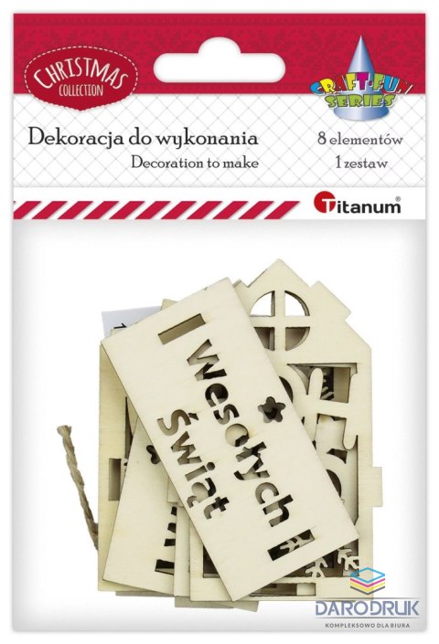 Titanum Ozdoba drewniana Craft-Fun Series do złożenia Przywieszka drewniana XMAS domek Titanum (DIY-XM(152))