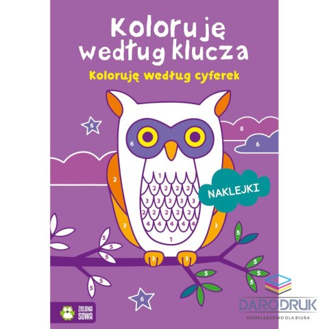 Zielona Sowa Książeczka edukacyjna Koloruję według klucza. Koloruję według cyferek Zielona Sowa