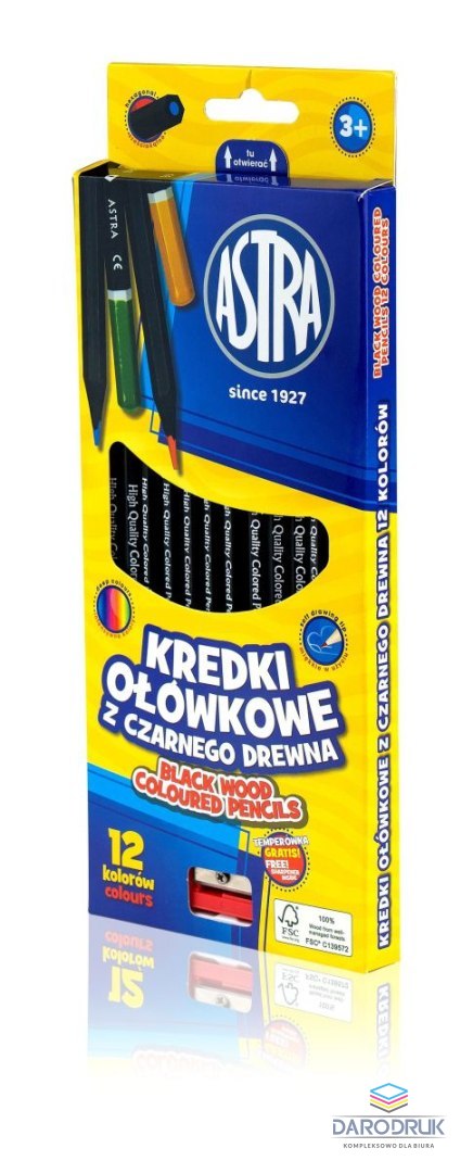 Astra Kredki ołówkowe 12 kol. Astra
