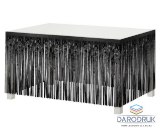 Godan Dekoracja na brzeg stołu B&C, frędzle, czarna, 80x300 cm Godan (SH-DFCZ)