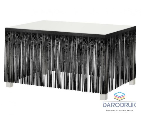 Godan Dekoracja na brzeg stołu B&C, frędzle, czarna, 80x300 cm Godan (SH-DFCZ)