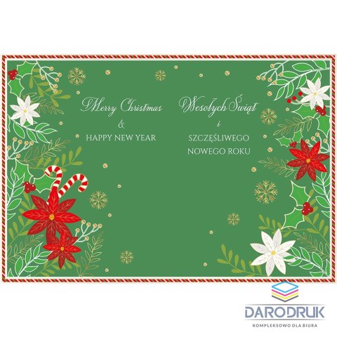 Henry Kartka składana B6 BN SWIATECZNA REKAWICA MERRY CHRISTMAS Henry (5905701480548)
