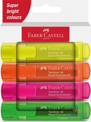 Faber Castell Zakreślacz 4 kol. neon wkład mix 1,0-5,0mm Faber Castell (254644 FC)