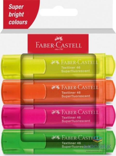 Faber Castell Zakreślacz 4 kol. neon wkład mix 1,0-5,0mm Faber Castell (254644 FC)