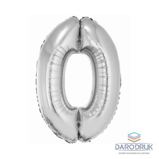 Godan Balon foliowy Smart cyfra 0 srebrna 76cm Godan (CH-SSR0)
