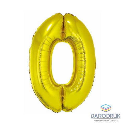 Godan Balon foliowy Smart cyfra 0 złota 76cm Godan (CH-SZL0)