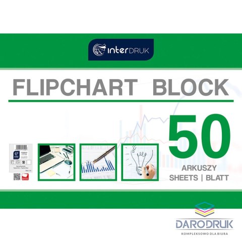 Interdruk Blok do tablic flipchart 50k. 80g czysty [mm:] 1000x640 Interdruk (FLI50)