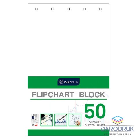 Interdruk Blok do tablic flipchart 50k. 80g czysty [mm:] 1000x640 Interdruk (FLI50)