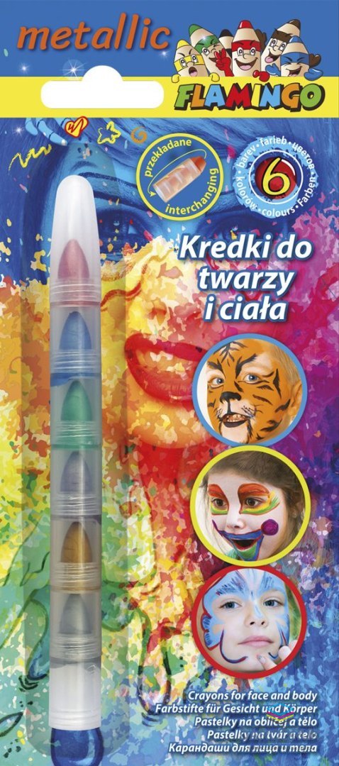 Titanum Kredki do malowania twarzy segmentowe Metalic 6 kol. Titanum