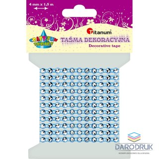 Titanum Taśma ozdobna Craft-Fun Series z kryształami 4x1,5 [mm x m] niebieska Titanum (0,4x150cm)
