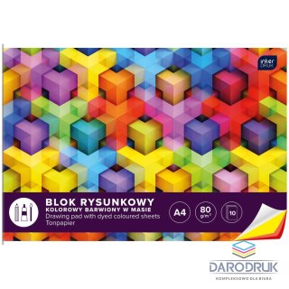 Interdruk Blok rysunkowy A4 kolorowy 80g 10k Interdruk (BLRK10B)