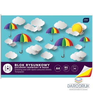 Interdruk Blok rysunkowy A4 kolorowy 80g 10k Interdruk (BLRK10B)