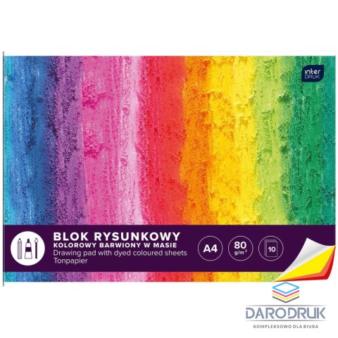 Interdruk Blok rysunkowy A4 kolorowy 80g 10k Interdruk (BLRK10B)