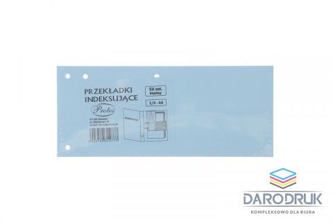 Protos Przekładka czysta indeksująca 1/3 A4 niebieska 160g 50k Protos