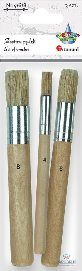 Titanum Pędzel Craft-Fun Series zestaw 3 szt. nr 4,6,8 Titanum