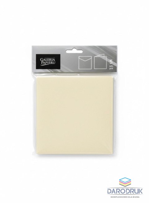 Argo Kartka składana Baza do kartek karnet i koperta, gładki pastelowy, satynowy mix 5szt. [mm:] 145x145 Argo (283109)