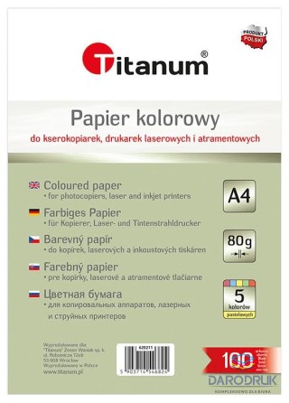 Flamingo Papier ksero A4 pastelowy mix 100k. 80g Flamingo