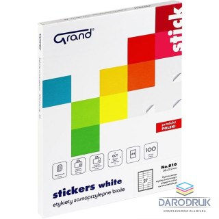 Grand Etykieta samoprzylepna A4 biała [mm:] 70x32 Grand (010)