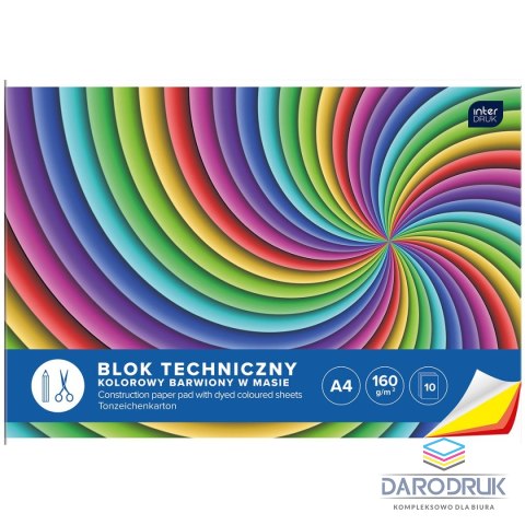 Interdruk Blok techniczny bloki A4 biały 160g 10k Interdruk (BLTK)