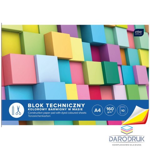 Interdruk Blok techniczny bloki A4 biały 160g 10k Interdruk (BLTK)