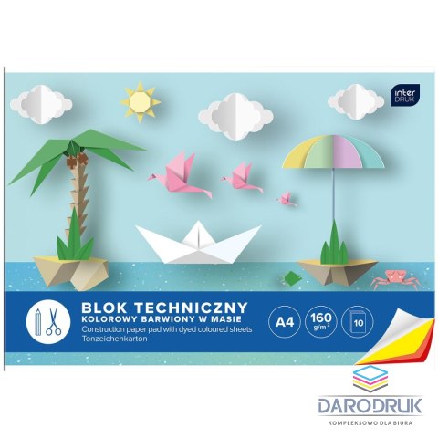 Interdruk Blok techniczny bloki A4 biały 160g 10k Interdruk (BLTK)