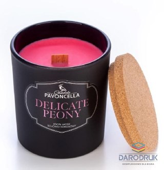 Pavoncella Świeczka ozdobna Classico Delicate Peony czarna 135g Pavoncella (5905711530073)