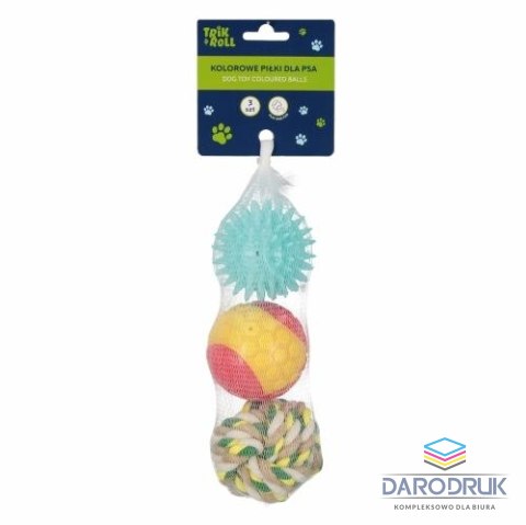 Trik Roll Gadżet piłki dla psa 3szt., 7cm Trik Roll (560666)