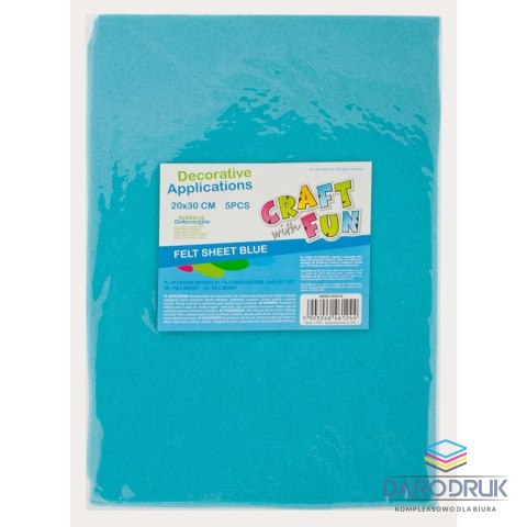 Craft with Fun Ozdoba filcowa 20x30x5szt nieb 20x30 Craft with Fun (439310)