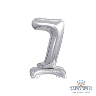 Godan Balon foliowy cyfra 7 stojąca 38cm, srebrny Godan (BC-ATS7)