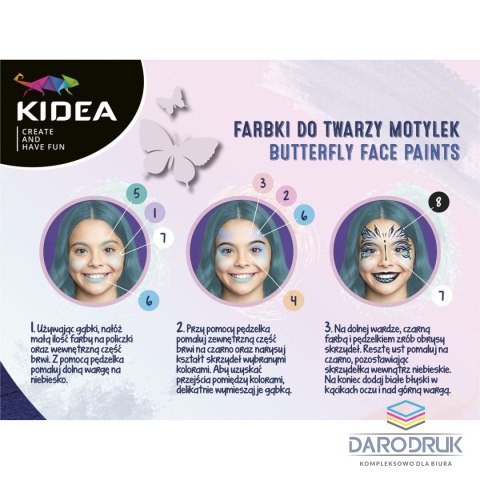 Kidea Farby do twarzy motylek Kidea (FDTM8KKA)