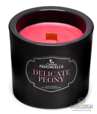 Pavoncella Świeczka ozdobna Classico Delicate Peony czarna 170g Pavoncella (5905711530424)