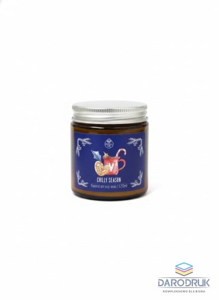 Pavoncella Świeczka ozdobna Smell me Chilly Season 120 ml niebieska Pavoncella (5906492907764)