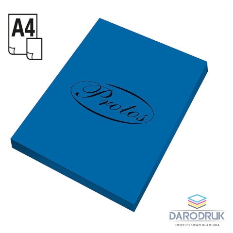 Protos Papier kolorowy A4 niebieski 100k. 80g Protos