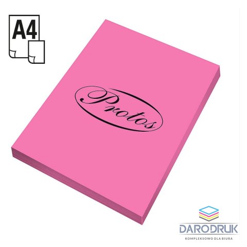 Protos Papier kolorowy A4 różowy 100k. 80g Protos