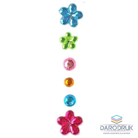 Titanum Kryształki Craft-Fun Series samoprzylepne kwiaty, kropki mix Titanum