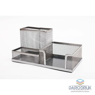 Tres Przybornik na biurko srebrny metal Tres (SPB3A/SR)