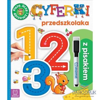 Aksjomat Książka dla dzieci 1, 2, 3. Cyferki przedszkolaka z pisakiem. Piszę, liczę i zmazuję Aksjomat