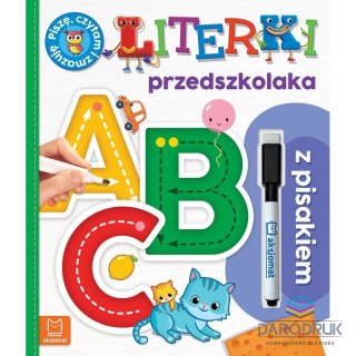 Aksjomat Książka dla dzieci A, B, C. Literki przedszkolaka z pisakiem. Piszę, czytam i zmazuję Aksjomat