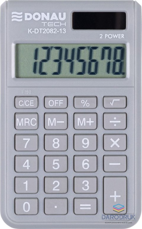 Donau Tech Kalkulator kieszonkowy jasnoszary Donau Tech (K-DT2082-13)