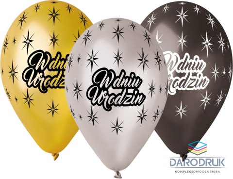 Godan Balon gumowy W dniu urodzin metalizowany 6 szt Godan (GMS110/WDU)