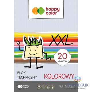 Happy Color Blok techniczny Happy Color kolorowy A4 20 170g 210x297 (HA 3717 2030-09)