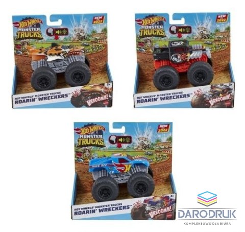 Hot Wheels Samochód Monster Trucks 1:43, światło i dźwięk Hot Wheels (HDX60)
