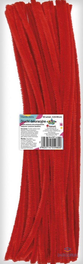 Titanum Drucik Craft-Fun Series kreatywny kolor: czerwony 300mm 50 szt Titanum (T06)