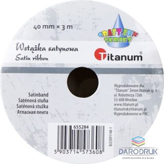 Titanum Wstążka Craft-Fun Series satynowa karbowana 40x3 [mm x m] fioletowa Titanum (BJ25091148-1)