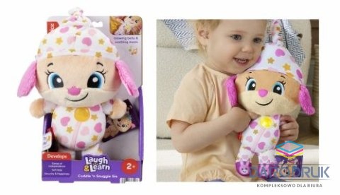 Fisher Price Pluszak interaktywny Ucz się i śmiej Siostrzyczka Szczeniaczka Muzyczna Przytulanka-Utulanka Polska wersja językowa Fisher Price