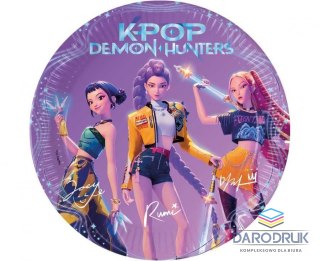 Godan Talerz jednorazowy K-POP DEMON HUNTERS papier śr. 230mm 8 szt Godan (98638)