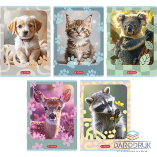Herlitz Zeszyt A5 ANIMALS 16k. 70g linia podwójna kolorowa Herlitz (400206377)
